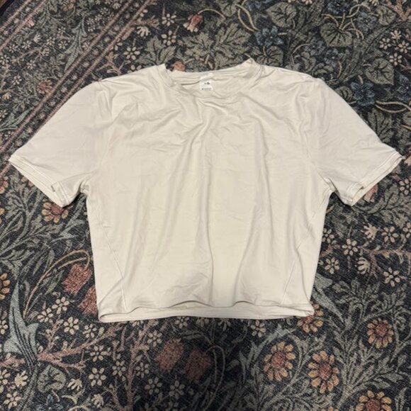 Wundermost Ultra-Soft Nulu Crewneck Cropped T-Shirt (Bone) - Picture 2 of 4
